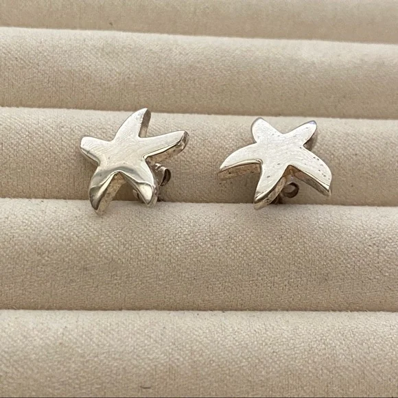 Sterling Silver Starfish Earrings - Picture 4 of 12